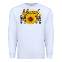 White blessed mom sunflower Premium Sweatshirt - RacoonDesign
