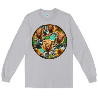 Moon Dust Highland Cow Pattern Long Sleeve Tee - Jasminsmagicworld