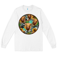 White Highland Cow Pattern Long Sleeve Tee - Jasminsmagicworld