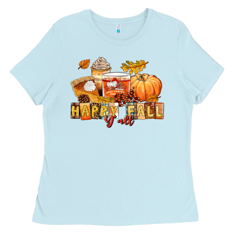 Happy Fall Y'all Ladies Tee by LillyAllenDesigns | Teevron