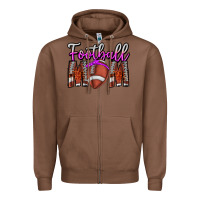Chestnut Football Mom Zipper Hoodie - CowhideDigitalArt
