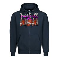 Navy Football Mom Zipper Hoodie - CowhideDigitalArt