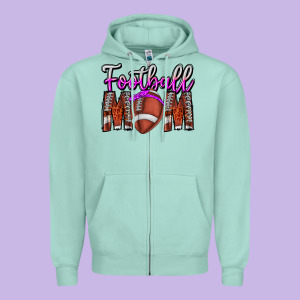 Football Mom Zipper Hoodie Designed By Cowhidedigitalart