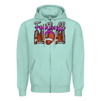 Seafoam Football Mom Zipper Hoodie - CowhideDigitalArt