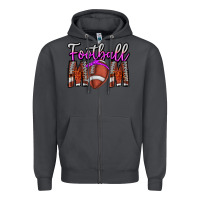 Smoke Football Mom Zipper Hoodie - CowhideDigitalArt