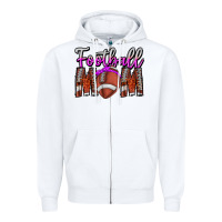 White Football Mom Zipper Hoodie - CowhideDigitalArt