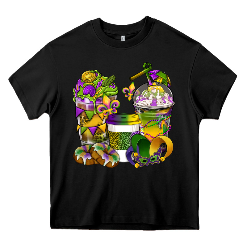Mardi Gras Coffee Cups Heavy Core Tee by BundleAndBundleShop | Teevron