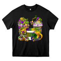Black Mardi Gras Coffee Cups Heavy Core Tee - BundleAndBundleShop