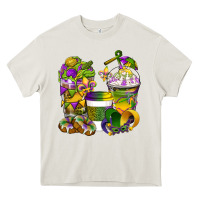 Cream Mardi Gras Coffee Cups Heavy Core Tee - BundleAndBundleShop