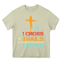 Mossy Vintage 1 Cross 3 Nails Forgiven Christian Easter Gift Heavy Core Tee - lanVoArt