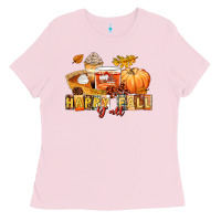 Bubblegum Pink happy fall y'all Ladies Tee - LillyAllenDesigns
