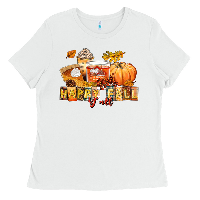 Happy Fall Y'all Ladies Tee by LillyAllenDesigns | Teevron