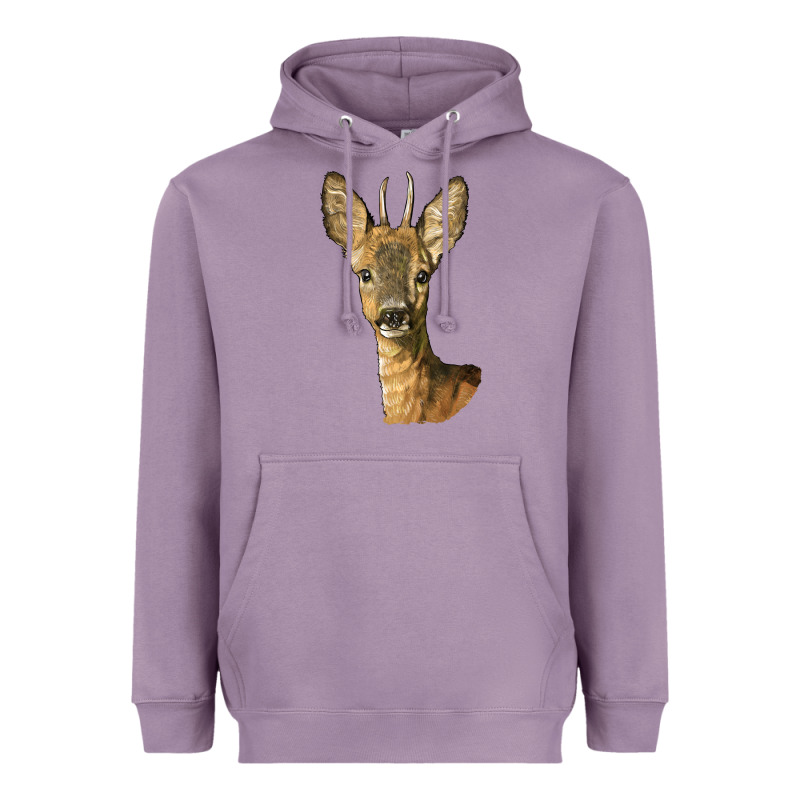 Red Brocket Deer Head Heavyweight Hoodie by LillyAllenDesigns | Teevron