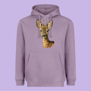 Red Brocket Deer Head Heavyweight Hoodie Designed By Lillyallendesigns