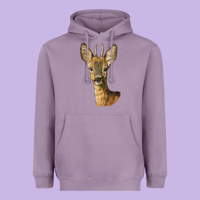 Red Brocket Deer Head Heavyweight Hoodie Designed By Lillyallendesigns
