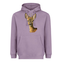 Lavender Red brocket Deer Head Heavyweight Hoodie - LillyAllenDesigns