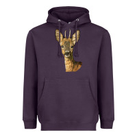 Plum Red brocket Deer Head Heavyweight Hoodie - LillyAllenDesigns