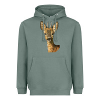 Sage Red brocket Deer Head Heavyweight Hoodie - LillyAllenDesigns