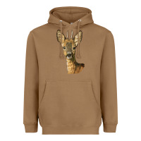 Toasted Coconut Red brocket Deer Head Heavyweight Hoodie - LillyAllenDesigns