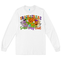 White trick or treat smell my feet Long Sleeve Tee - CowGirlArtShop
