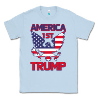 Dusty Blue Trump America First Eagle Classic Tee - Bettercallsaul