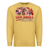 Antique Gold farm animals is my valentine Premium Sweatshirt - RacoonDesign