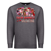 Charcoal Heather farm animals is my valentine Premium Sweatshirt - RacoonDesign