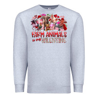 Heather Grey farm animals is my valentine Premium Sweatshirt - RacoonDesign