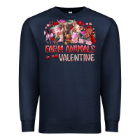 Navy farm animals is my valentine Premium Sweatshirt - RacoonDesign