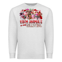 Oatmeal Heather farm animals is my valentine Premium Sweatshirt - RacoonDesign