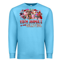 Ocean Blue farm animals is my valentine Premium Sweatshirt - RacoonDesign