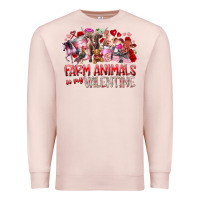Pale Pink farm animals is my valentine Premium Sweatshirt - RacoonDesign