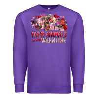 Purple farm animals is my valentine Premium Sweatshirt - RacoonDesign