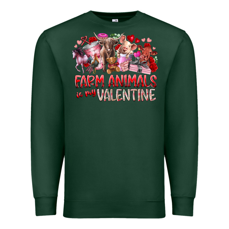Farm Animals Is My Valentine Premium Sweatshirt by RacoonDesign | Teevron