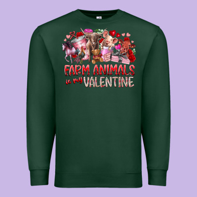 Farm Animals Is My Valentine Premium Sweatshirt Designed By Racoondesign