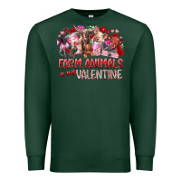 Sports Green farm animals is my valentine Premium Sweatshirt - RacoonDesign