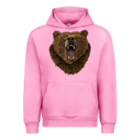Fuchsia Pink bear head Urban Hoodie - BarkalooDesign
