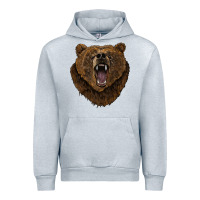 Heather Grey bear head Urban Hoodie - BarkalooDesign