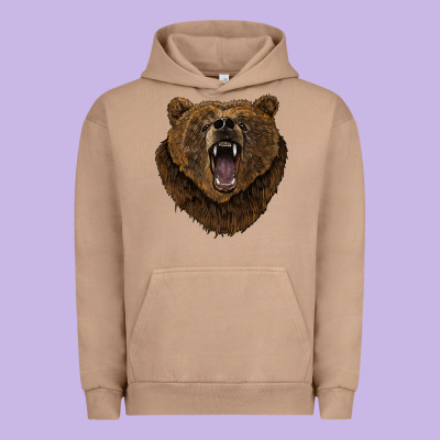 Bear Head Urban Hoodie Designed By Barkaloodesign