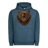 Pigment Midnight Navy bear head Urban Hoodie - BarkalooDesign