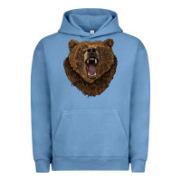 Pigment Pebble Blue bear head Urban Hoodie - BarkalooDesign