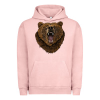 Pigment Salmon bear head Urban Hoodie - BarkalooDesign