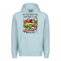 Blue Mist it's fine we're fine everythıng is fine! nursecre Premium Hoodie - FaDigitalArtStudio