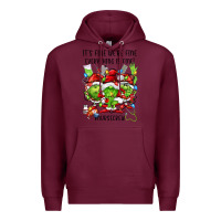 Burgundy it's fine we're fine everythıng is fine! nursecre Premium Hoodie - FaDigitalArtStudio