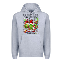 Heather Grey it's fine we're fine everythıng is fine! nursecre Premium Hoodie - FaDigitalArtStudio