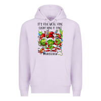 Lilac it's fine we're fine everythıng is fine! nursecre Premium Hoodie - FaDigitalArtStudio