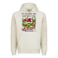 Oatmeal Heather it's fine we're fine everythıng is fine! nursecre Premium Hoodie - FaDigitalArtStudio