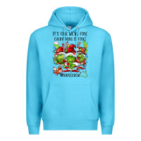Ocean Blue it's fine we're fine everythıng is fine! nursecre Premium Hoodie - FaDigitalArtStudio