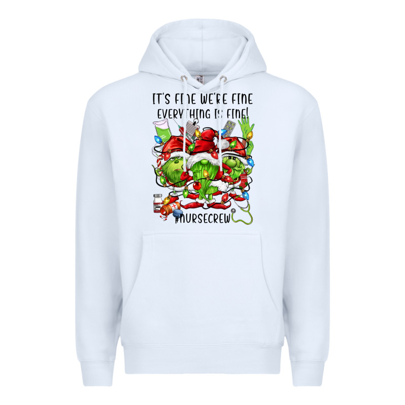 It's Fine We're Fine Everythıng Is Fine! Nursecre Premium Hoodie by FaDigitalArtStudio | Teevron