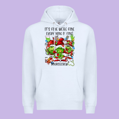 It's Fine We're Fine Everythıng Is Fine! Nursecre Premium Hoodie Designed By Fadigitalartstudio